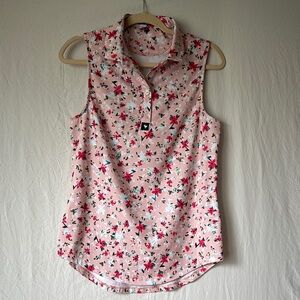 Bad Birdie Floral Pink Sleeveless Top